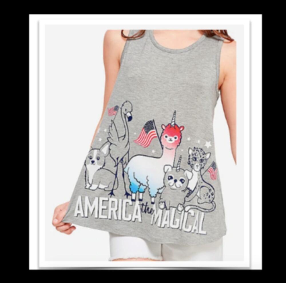 Justice Girl’s Gray American Themed Tank Top 10